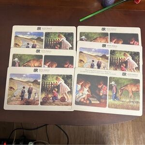 Lot of 7 Vintage Boys Ranch Two-sided Paper Coasters Unused Original Cards